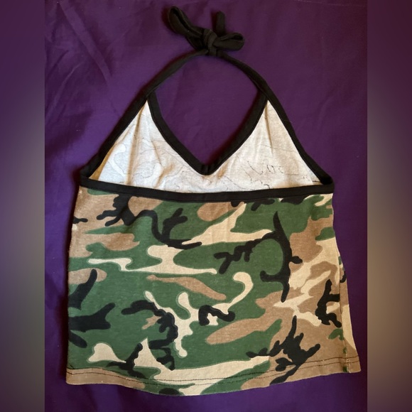 Girl’s Camo Print Halter Top - Picture 2 of 2